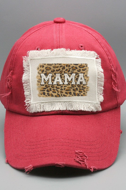 Mother's Day Mama Leopard Block Patch Hat Cali Boutique