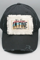 It's Fine I'm Fine Everything is Fine Patch Hat Cali Boutique