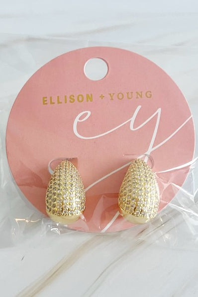 Paved Teardrop Stud Earrings Ellison and Young