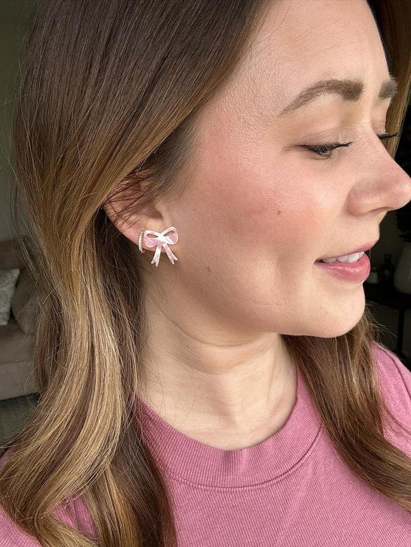 Bow Studs - Pink Spiffy & Splendid