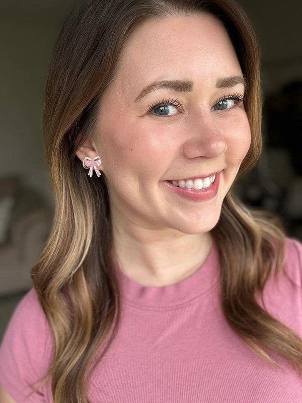 Bow Studs - Pink Spiffy & Splendid