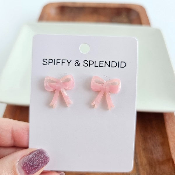 Bow Studs - Pink Spiffy & Splendid
