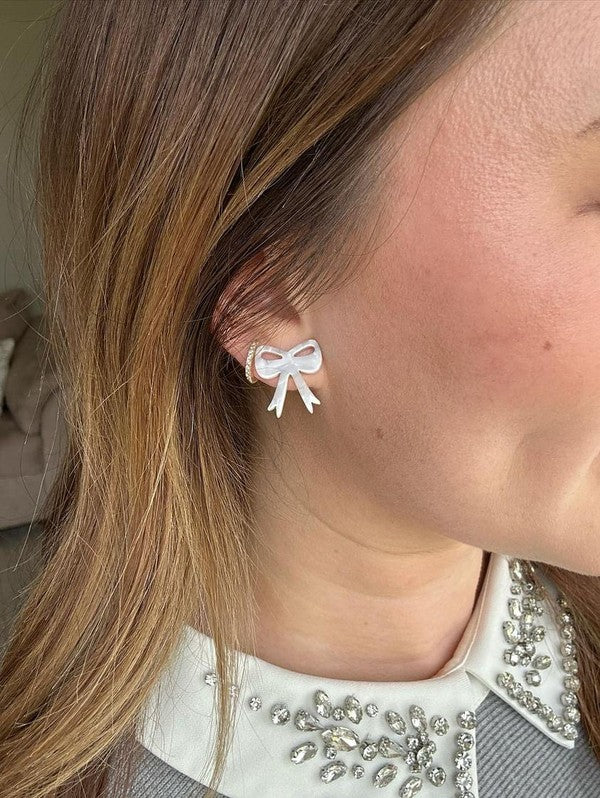 Bow Studs - White Spiffy & Splendid