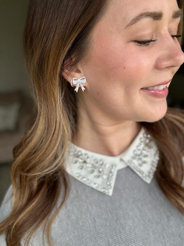 Bow Studs - White Spiffy & Splendid