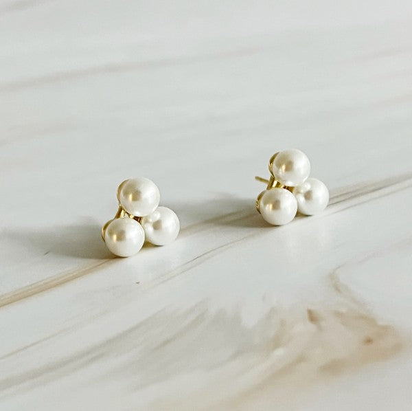 Pearl Trio Stud Earrings Ellison and Young