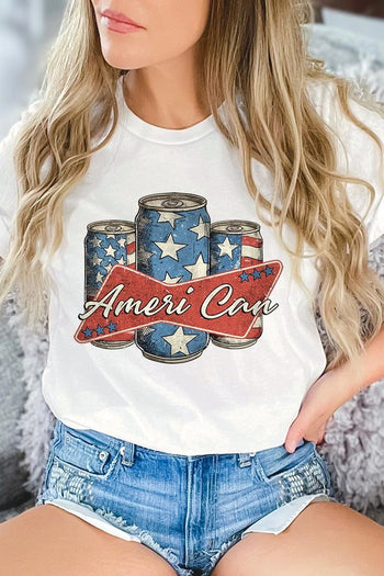 Ameri Can 4th Of July Graphic T Shirts Color Bear