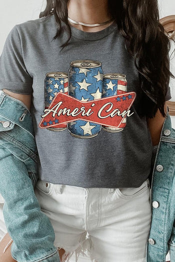 Ameri Can 4th Of July Graphic T Shirts Color Bear