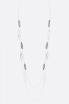 Mix Plated Station Layered Long Necklace LA Jewelry Plaza