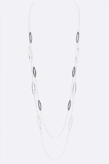 Mix Plated Station Layered Long Necklace LA Jewelry Plaza