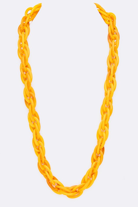 INTERLOCK RESIN CHAIN LINK LONG NECKLACE LA Jewelry Plaza