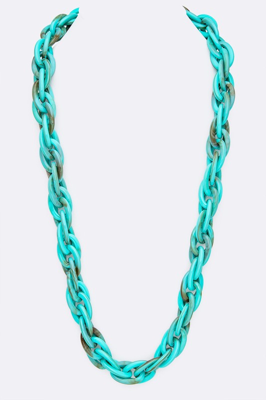 INTERLOCK RESIN CHAIN LINK LONG NECKLACE LA Jewelry Plaza