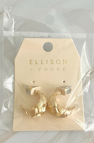 Knit Textured Hoop Earrings Ellison and Young