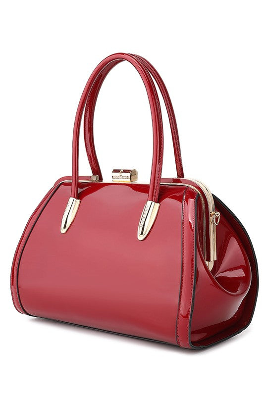 MKF Marlene Patent Satchel Handbag by Mia K MKF Collection by Mia K