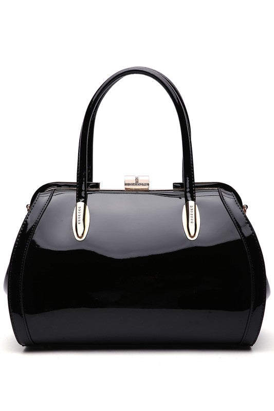 MKF Marlene Patent Satchel Handbag by Mia K MKF Collection by Mia K