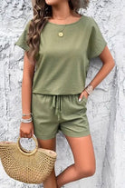 Women's 2 Piece Tshirt Pajama Set Short Sleeve Set YNIQUE