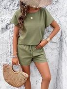 Women's 2 Piece Tshirt Pajama Set Short Sleeve Set YNIQUE