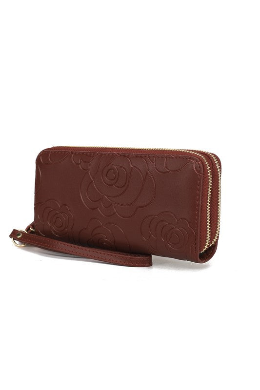 MKF Ellie Genuine Leather Flower Wallet by Mia K MKF Collection by Mia K