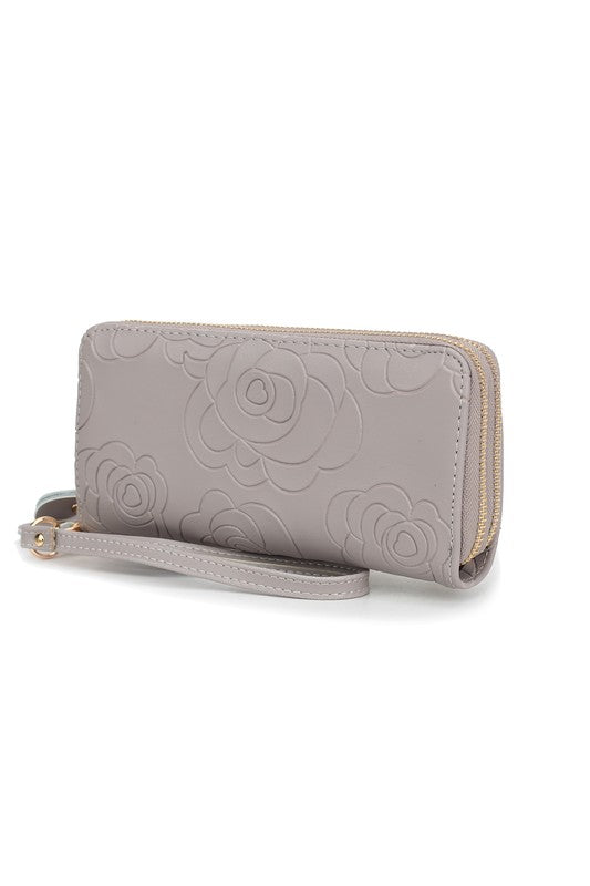 MKF Ellie Genuine Leather Flower Wallet by Mia K MKF Collection by Mia K