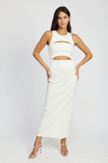 SLEEVELESS CUT OUT MIDI DRESS Emory Park