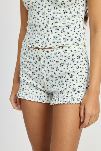 RUFFLE HEM LOW WAIST LOUNGE SHORTS Emory Park