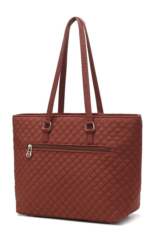 MKF Collection Solid Quilted Cotton Tote Bag MKF Collection by Mia K