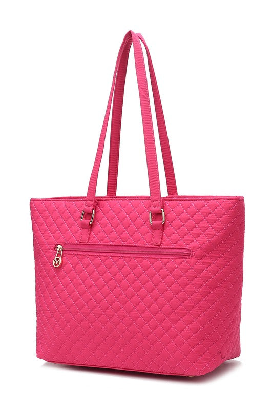 MKF Collection Solid Quilted Cotton Tote Bag MKF Collection by Mia K