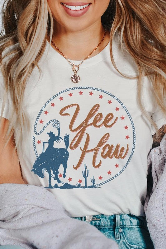 Yee Haw Cowgirl Graphic T Shirts Color Bear