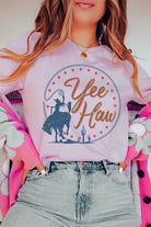 Yee Haw Cowgirl Graphic T Shirts Color Bear