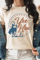 Yee Haw Cowgirl Graphic T Shirts Color Bear