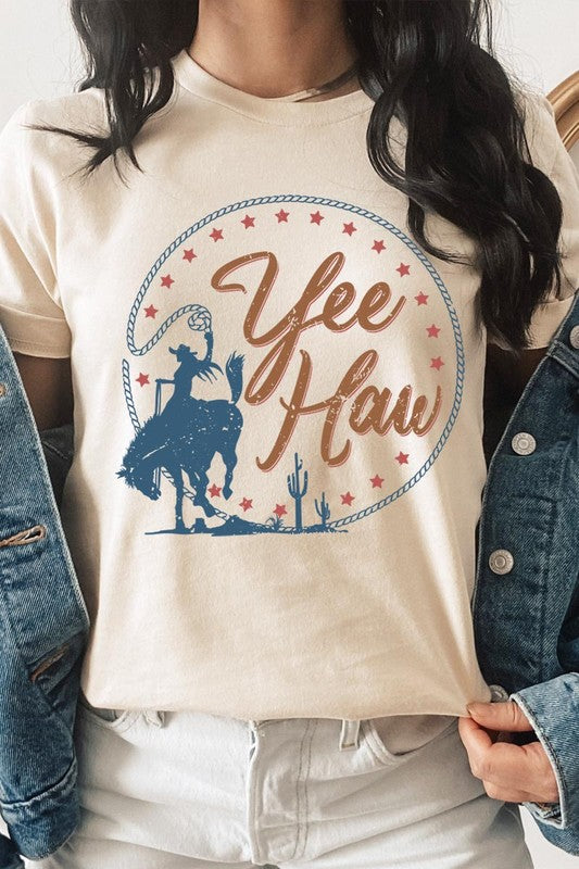 Yee Haw Cowgirl Graphic T Shirts Color Bear