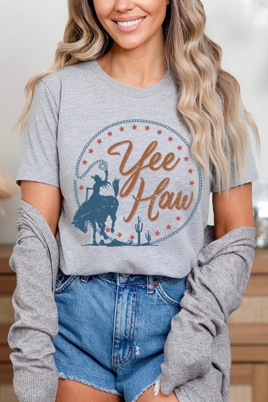 Yee Haw Cowgirl Graphic T Shirts Color Bear