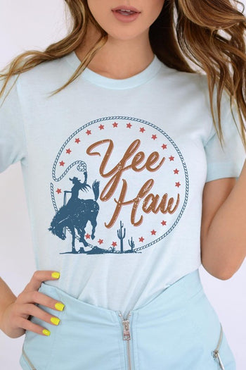 Yee Haw Cowgirl Graphic T Shirts Color Bear