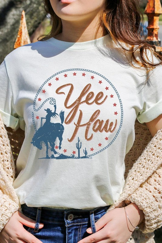 Yee Haw Cowgirl Graphic T Shirts Color Bear