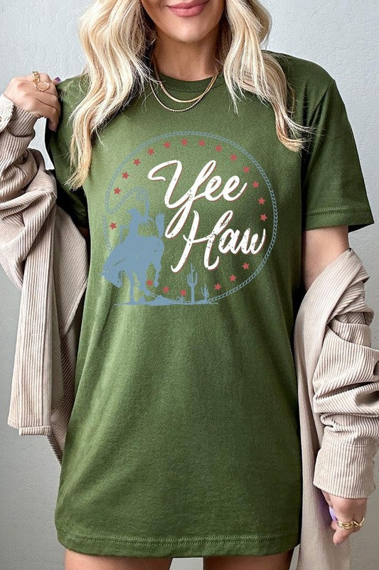 Yee Haw Cowgirl Graphic T Shirts Color Bear