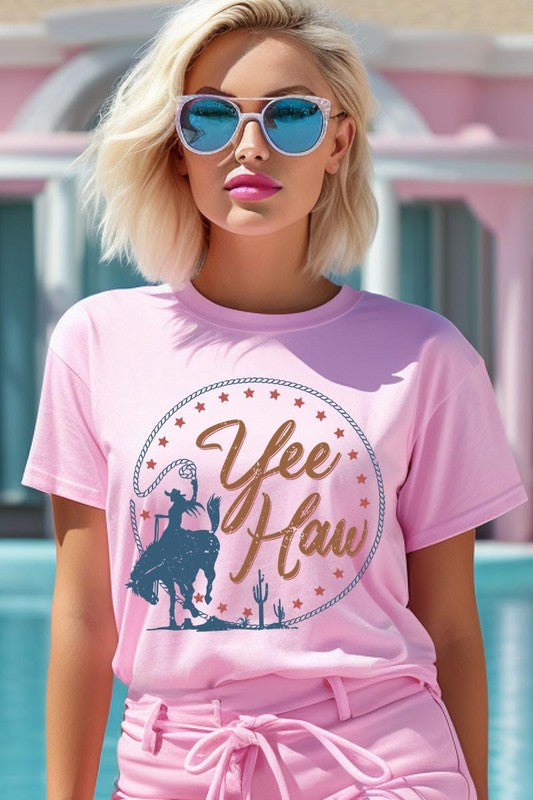 Yee Haw Cowgirl Graphic T Shirts Color Bear