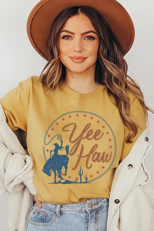 Yee Haw Cowgirl Graphic T Shirts Color Bear