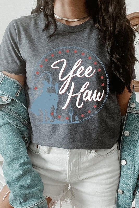 Yee Haw Cowgirl Graphic T Shirts Color Bear