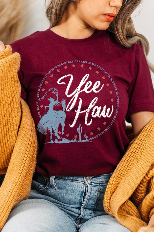 Yee Haw Cowgirl Graphic T Shirts Color Bear