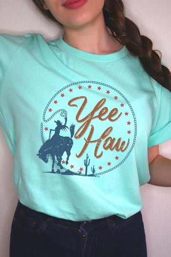 Yee Haw Cowgirl Graphic T Shirts Color Bear