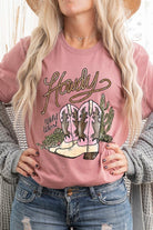 Howdy Cowgirl Boots Graphic T Shirts Color Bear
