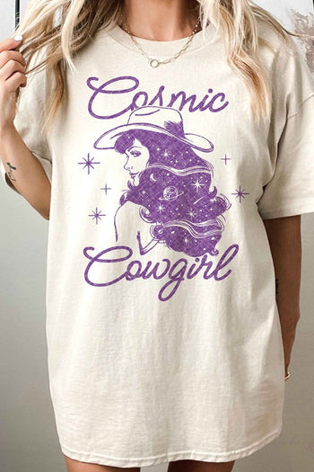 COSMIC COWGIRL WESTERN COUNTRY OVERSIZED TEE ALPHIA