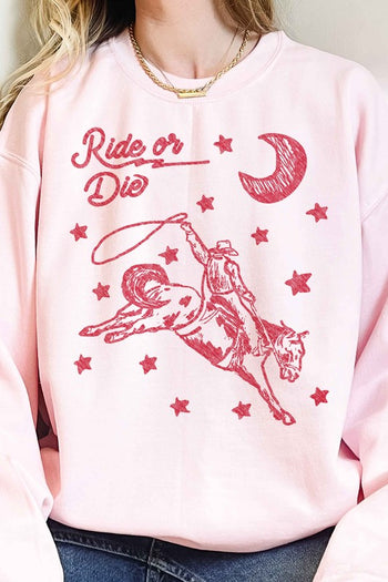 RIDE OR DIE WESTERN COWBOY OVERSIZED SWEATSHIRT ALPHIA