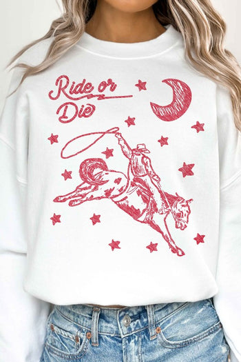 RIDE OR DIE WESTERN COWBOY OVERSIZED SWEATSHIRT ALPHIA