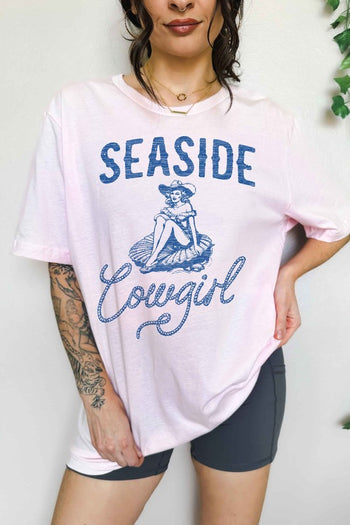 SEASIDE COWGIRL WESTERN OVERSIZED GRAPHIC TEE ALPHIA