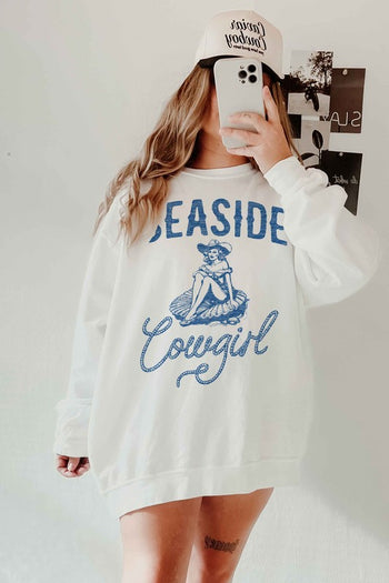 SEASIDE COWGIRL WESTERN OVERSIZED SWEATSHIRT ALPHIA