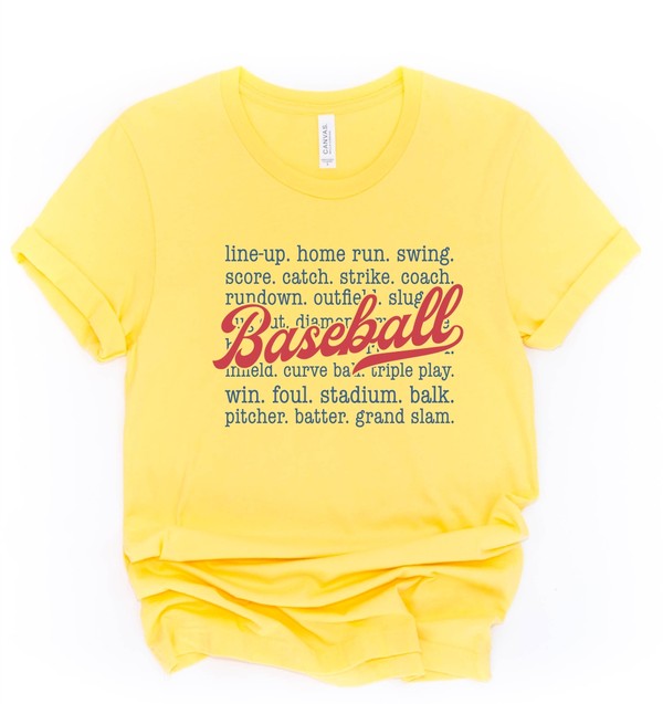 Baseball Words Graphic Tee Ocean and 7th