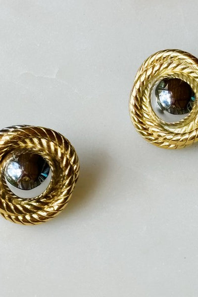 Two Toned Golden Day Stud Earrings Ellison and Young