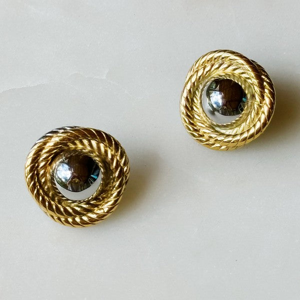 Two Toned Golden Day Stud Earrings Ellison and Young