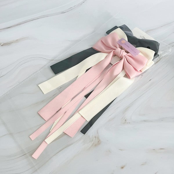 Double Bow Long Hair Clip Set of 3 Ellison and Young