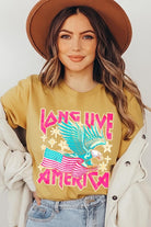 Long Live America Eagle Graphic T Shirts Color Bear